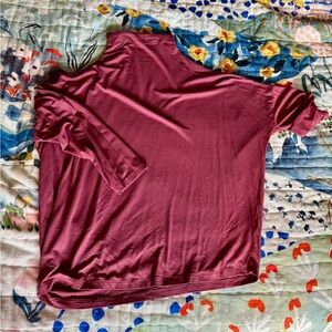 Anthropologie Rich Rose Funnel Neck Top